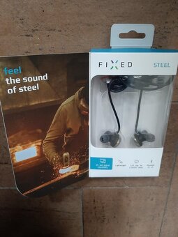 Stereo bluetooth sluchátka FIXED Steel A2DP stříbrná nová - 7