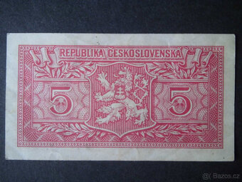 Bankovky  " 5 Kčs  25.1.1949 " - 7