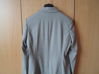 Elegantní dámské šedé sako sáčko - M, L, 40 - 7
