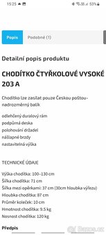 Chodítko pro seniory čtyřkolové s podporami - 7