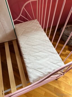 Dětská postel s matrací růžová - 7