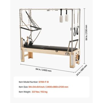 Pilates reformer, stroj na cvičení - 7