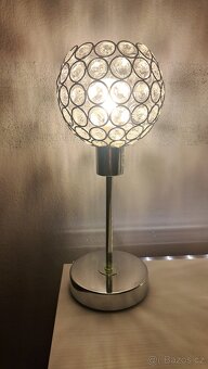 Designový lustr / stříbrná koule / průměr 38cm + lampička 2x - 7
