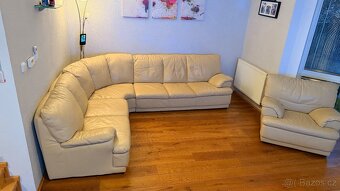 Kožená rohová sedací souprava - 7