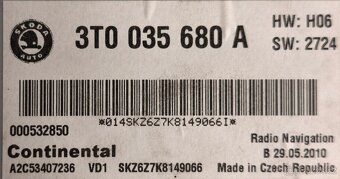 Columbus RNS510 3T0035680A LED aktualizované, nový displej - 7