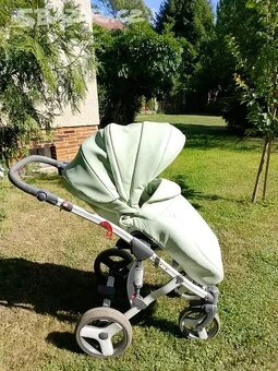 Kočárek dvojkombinace JUNAMA IMPULSE EKOkůže pistáciový - 7