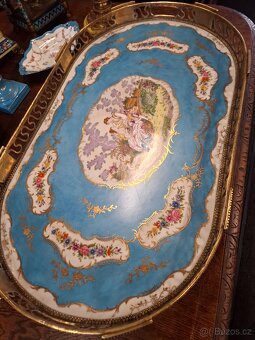 Obrovský porcelánový podnos Sevres Francie - 7