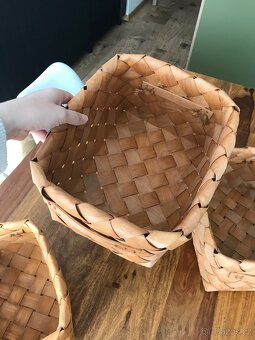 Dřevěné košíky s uchy 3ks - 7