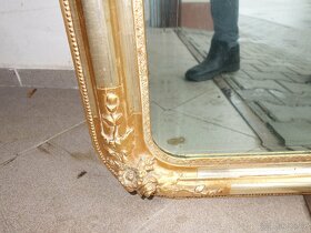 Barokní zrcadlo zlacené ze zámku - 7