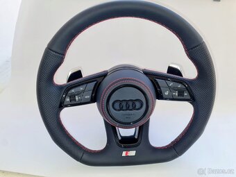 VYHRIEVANY AUDI Kožený volant Červená niť +AIRBAG + F1 PADLA - 7