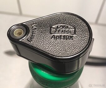 Lupa Apl.10x Carl Zeiss Germany Bakelitové pouzdro - 7