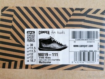 Dvoubarevné kotníkové kožené celoroční boty Camper, v. 30 - 7