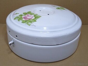 Retro smaltovaná dóza na potraviny - 7