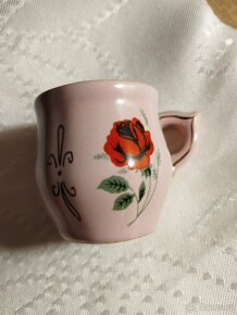 6 kusů růžového porcelánu miniaturní - 7