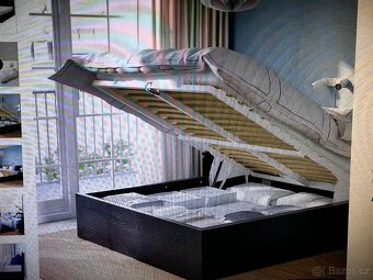 Manželská postel IKEA 160x200 s úložným prostorem +matracemi - 7