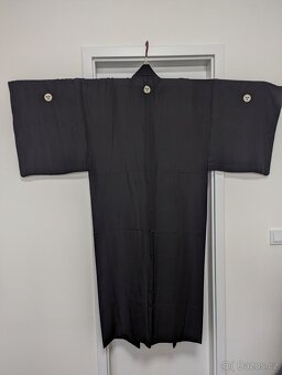Pánské černé habutae kimono - 7