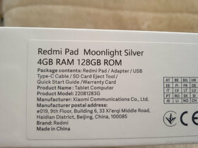 Nový tablet Xiaomi Redmi Pad 4GB/128GB Moonlight Silver - 7