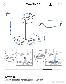 Stropní digestoř Svävande (Ikea) - 7