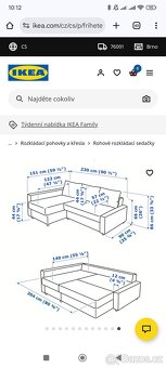 Rohová rozkládací sedačka IKEA - 7