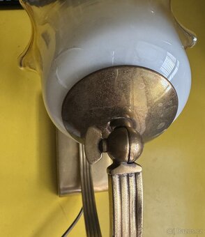 starožitná mosazná funkční lampička-více v inzerátu - 7