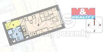 Pronájem bytu 1+kk, 35 m2, Ostrava, ul. Pampelišková - 7