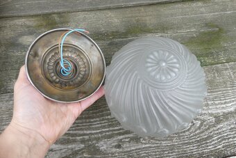 Starožitný secesní lustr, stropnice, lampa - 7