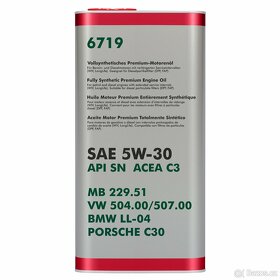 motorový olej  5W-30 sud 60 litrů ,  C3 ,LL (long life) - 7