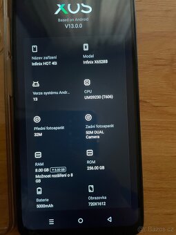 Infinix Hot 40 Pro 8 GB / 256 GB Černá barva - 7