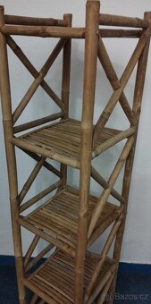 Starší kvalitní Bambusový regál 152x35x35 cm. Cena za kus. - 7