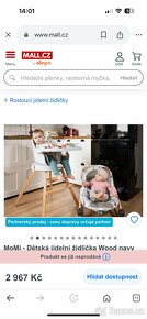 Rostoucí MoMi – Dětská jídelní židlička Wood navy blue - 7
