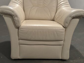 KRÁSNÉ KOŽENÉ BÍLÉ KŘESLO - 7