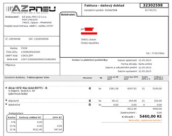 85/65 R1 zimni + ALU disky - 7