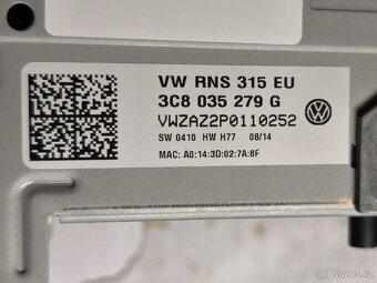 VW RNS315 BT DAB autorádio navigace 3C8035279G - 7
