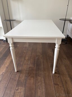 Rozkládací jídelní stůl INGATORP IKEA bílá, 155/215x87 cm - 7