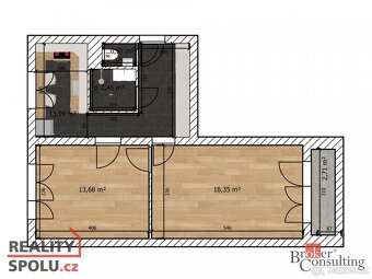 Pronájem, byty/2+1, 54 m2, Šantrochova 1774/6, 16200 Praha,  - 7