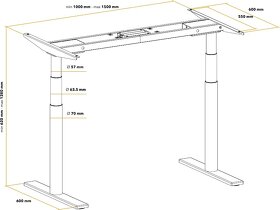 Výškově nastavitelný stůl AlzaErgo Table ET1 Ionic black - 7