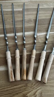 Jehly grilovací (Sampury na saslik)s drevēnou rukojetí (6ks) - 7