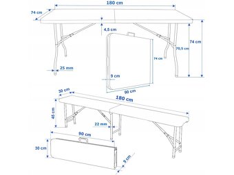 NOVÉ skládací zahradní pivní sety - 7