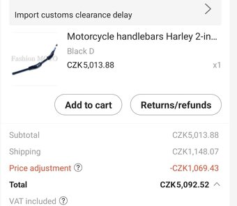 Masivní řídítka Harley Davidson - 7