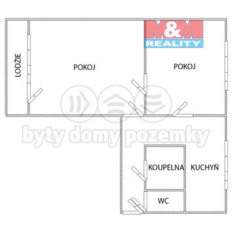Pronájem bytu 2+1, 58 m², Ostrava, ul. Opavská - 7