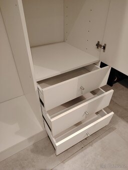 Nová bílá šatní skříň 100 cm, 3 zásuvky - 7