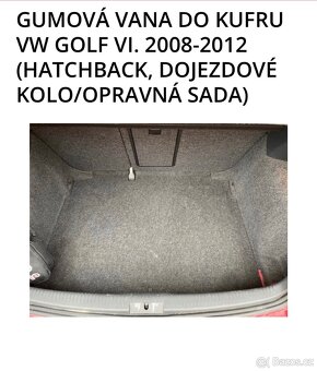 VW Golf VI 5 dv.HTB gumová vana kufru - 7