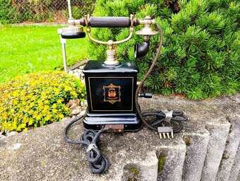 Velmi starý dánský telefon Jydsk, hezký kus - 7