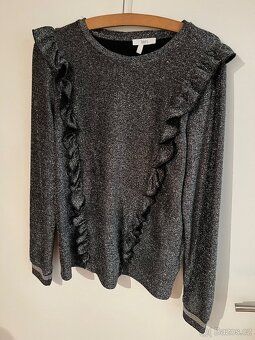 Černobílé efektní šaty s páskem vel. L - 7