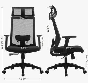 Nové ergonomické kancelářské křeslo s nosností 120kg - 7