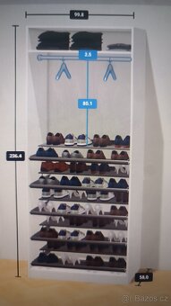 Šatní bílá skříň PAX Ikea 100x58x236 cm - 7