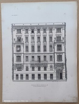 Originální litografické listy z „Der Architekt“ (1895 - 7