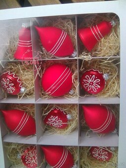 Design sada skleněných vánočních ozdob, 100% ruční práce - 7