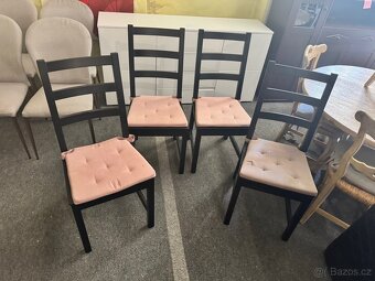Hezké 4x černé dřevěné židle IKEA NORDVIKEN - 7