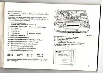 návod k obsluze + serviska z r. 1990 ŠKODA FAVORIT - 7